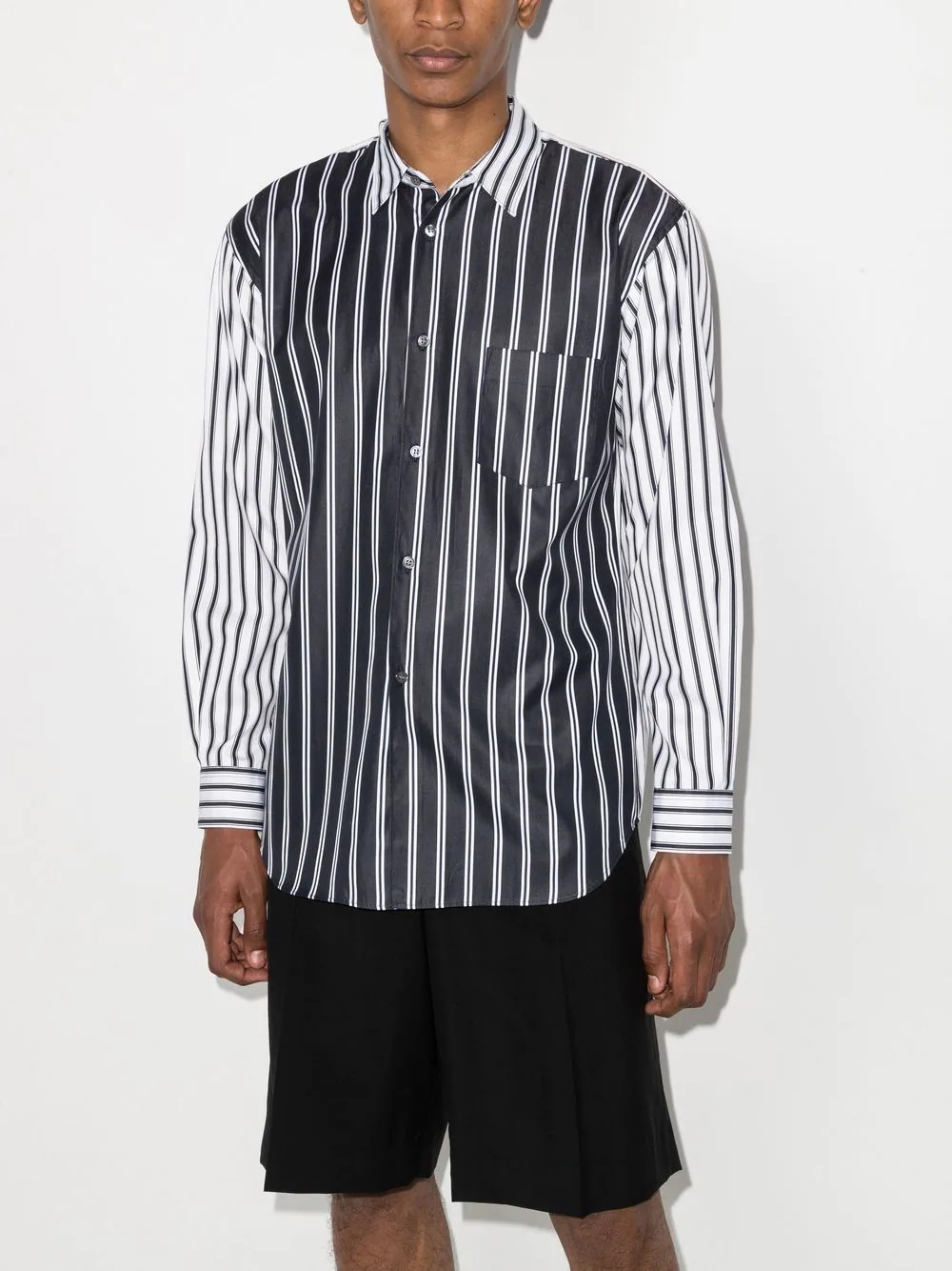 striped long-sleeve cotton shirt - 2