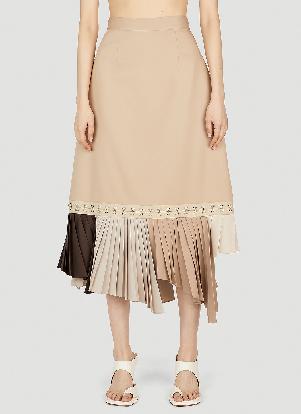 Hook And Eye Tape Pleat Skirt - 1