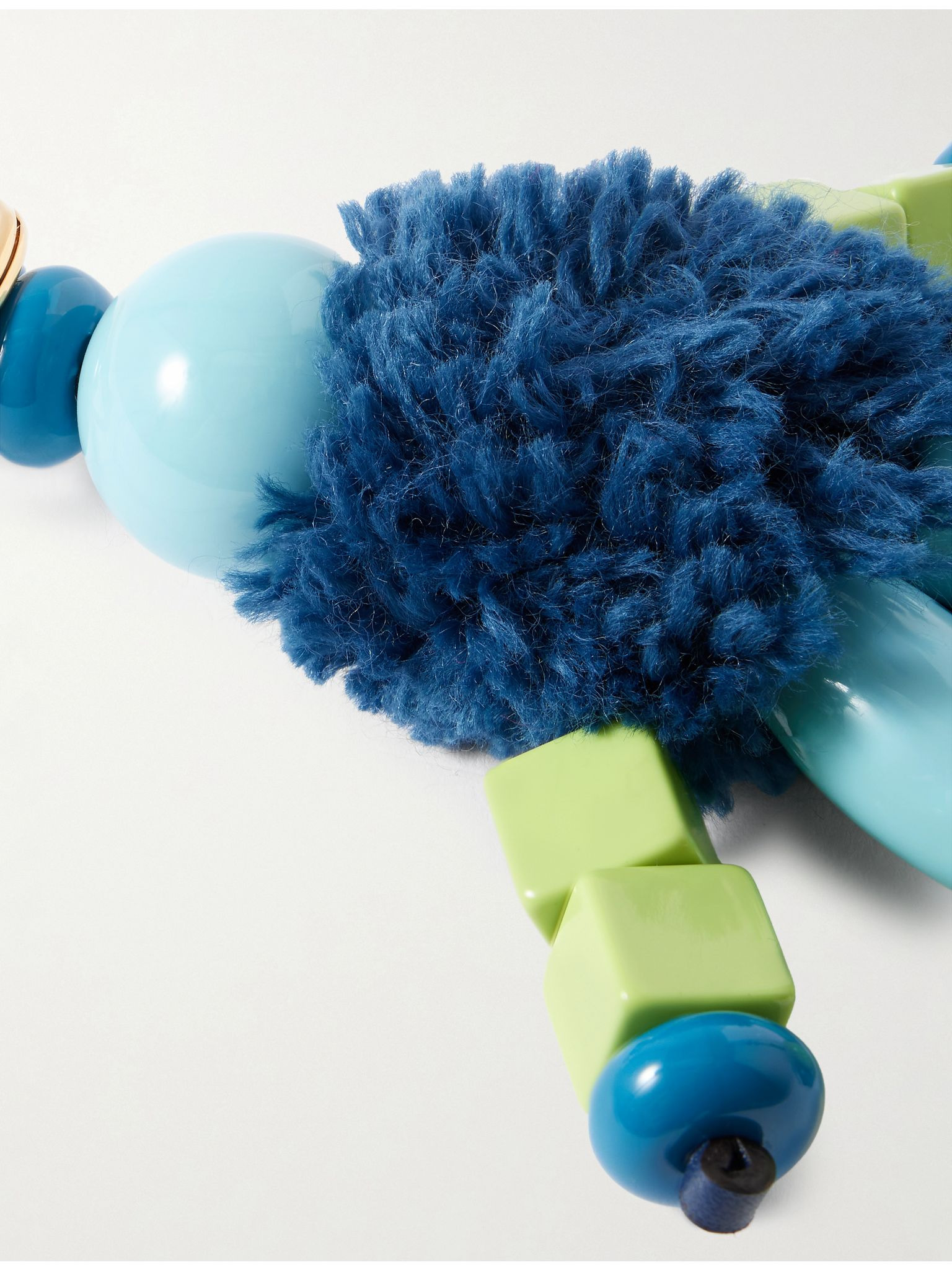 Little Man wool-blend, gold-tone and enamel bag charm Blue - 4