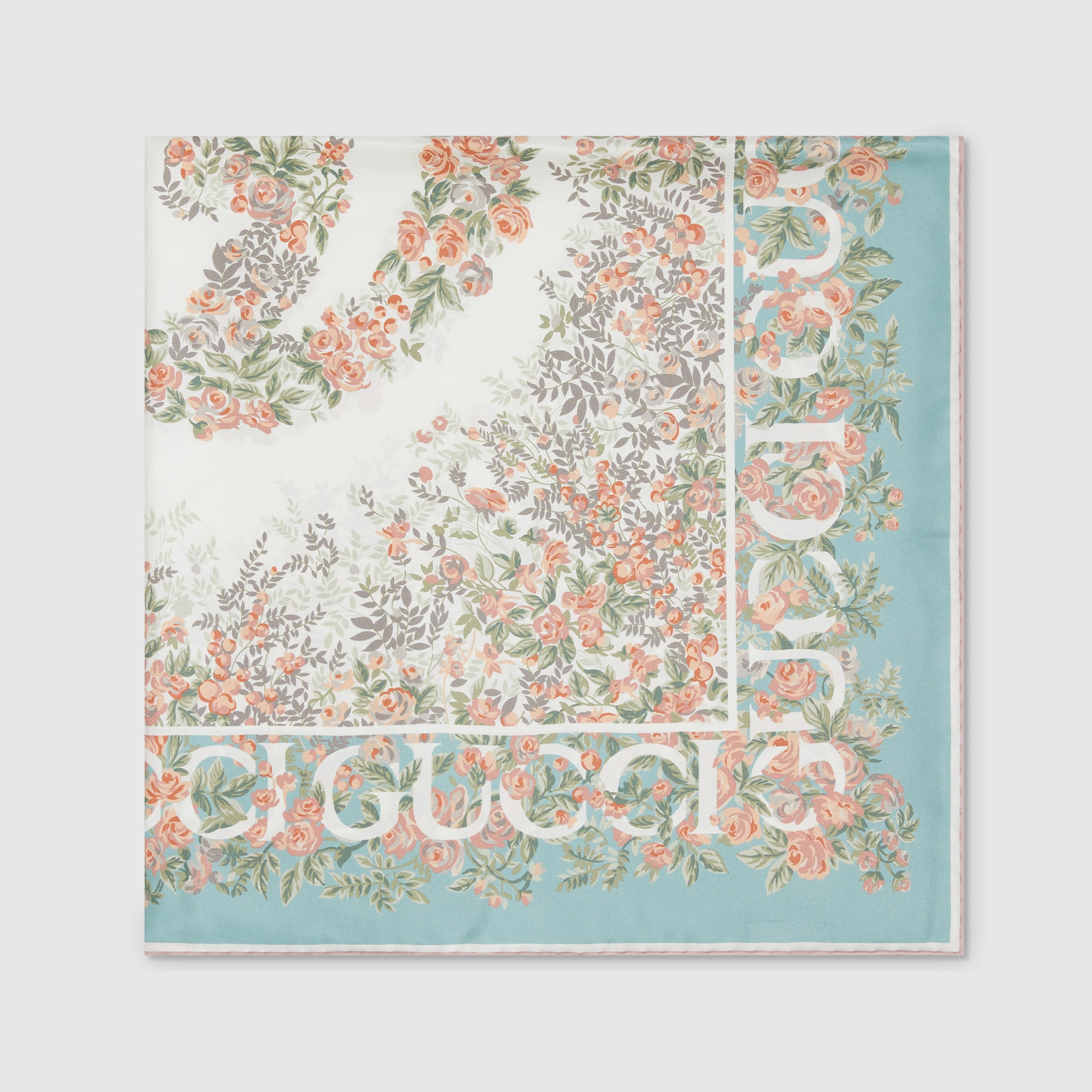 Gucci Interlocking G floral print silk carré - 2