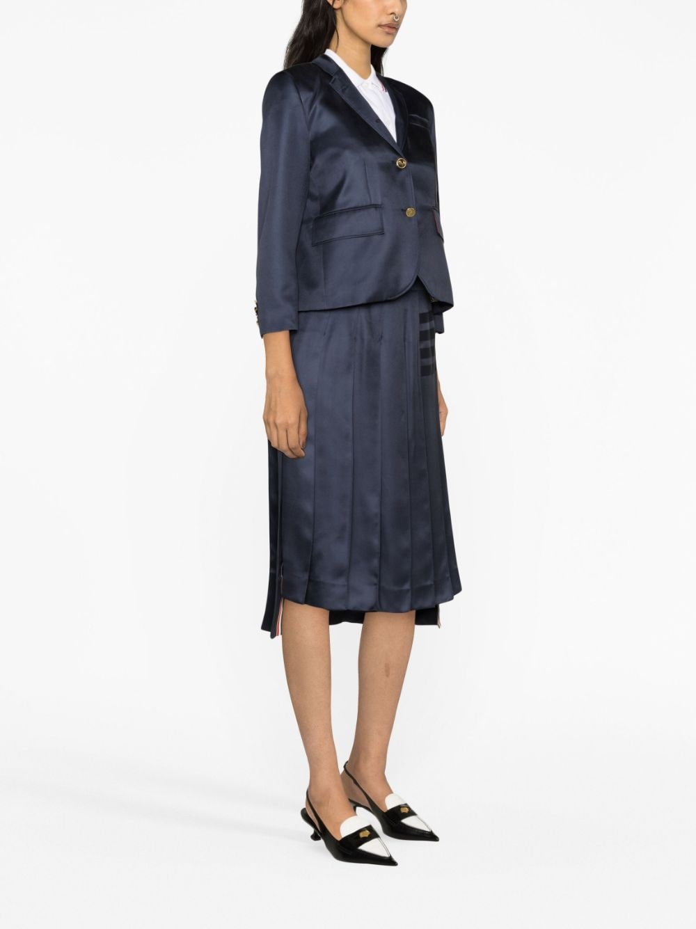 4-Bar single-breasted silk blazer - 4