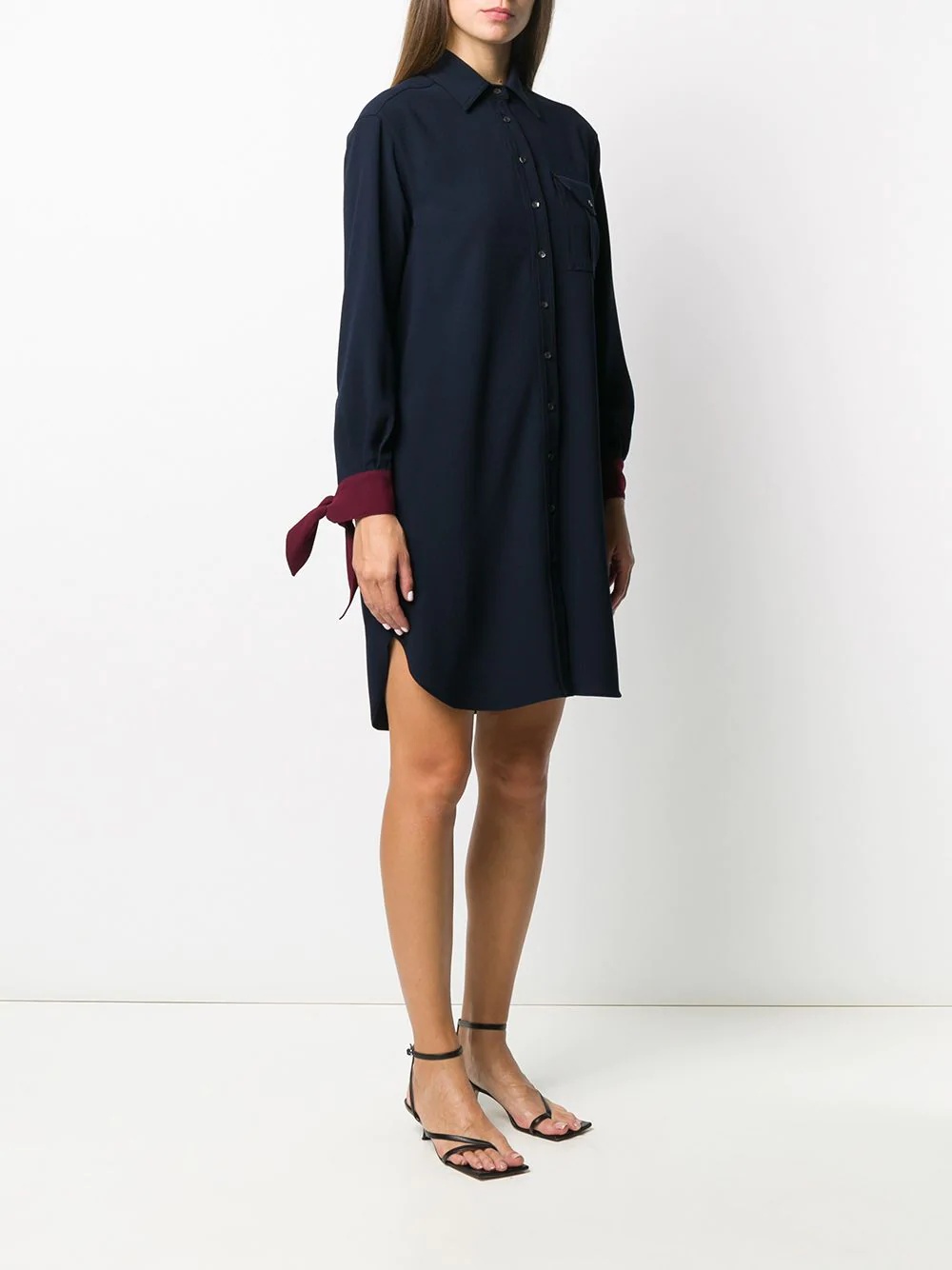 tie-cuff shirt dress - 3