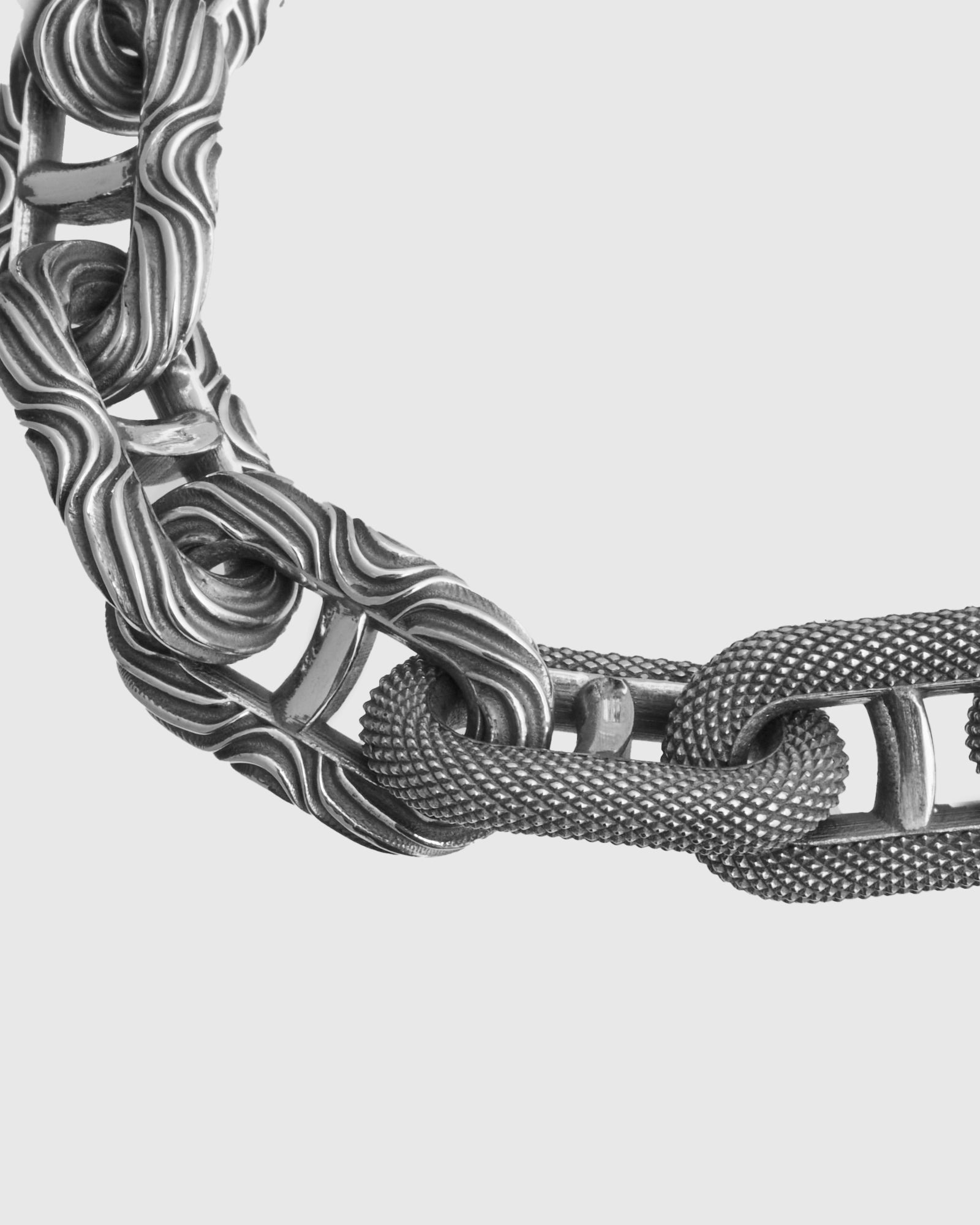 Mixed Motif Model 22 Bracelet Size A in Sterling Silver - 5