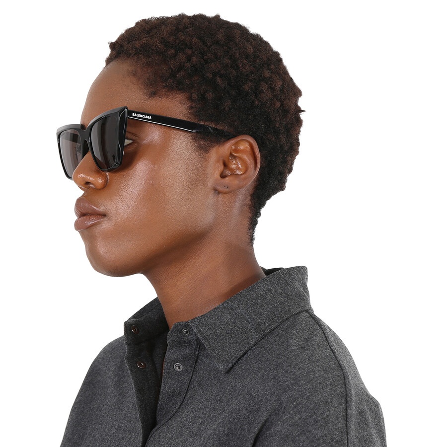 Balenciaga Grey Cat Eye Ladies Sunglasses BB0046S 001 55 - 2