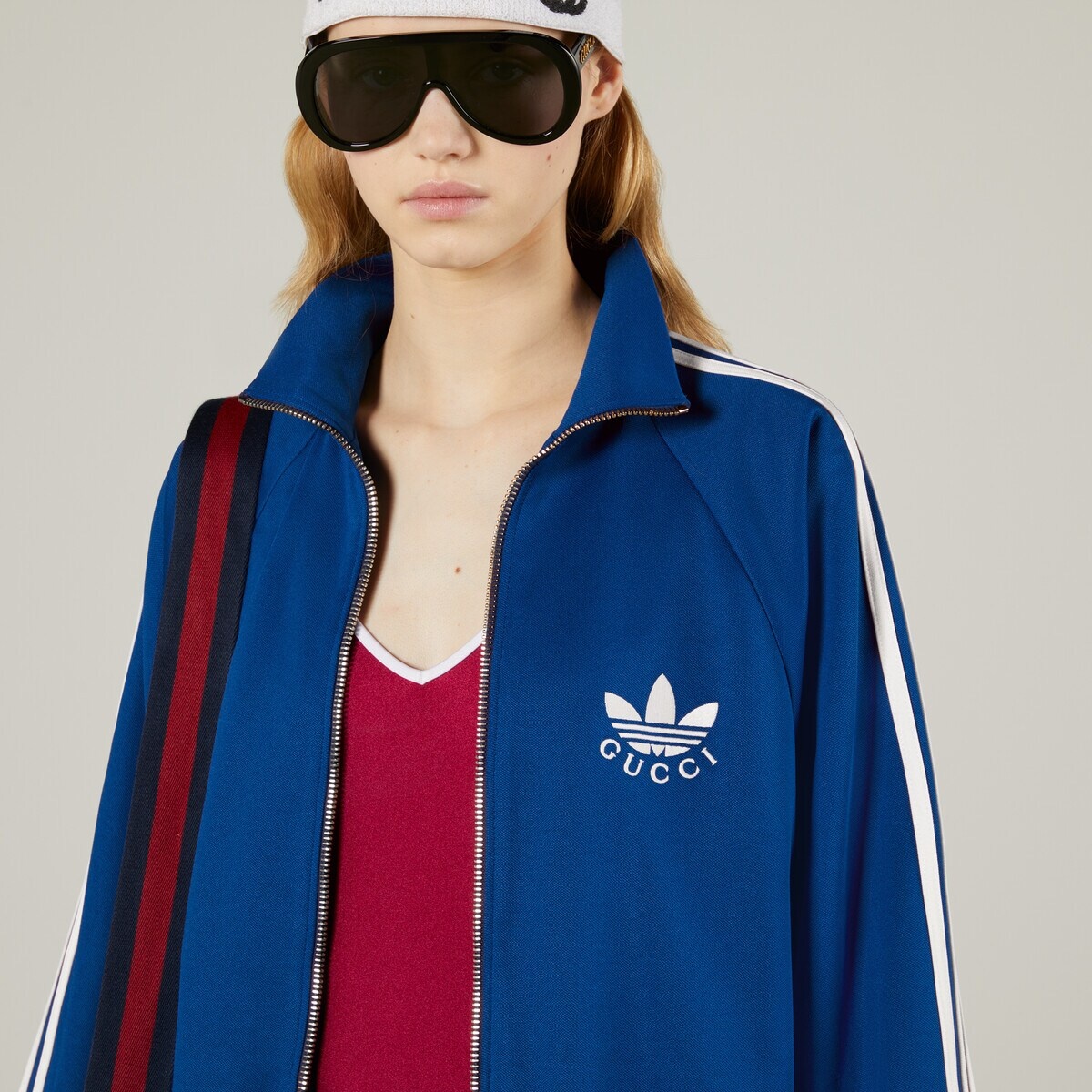 adidas x Gucci cotton jersey zip jacket - 4