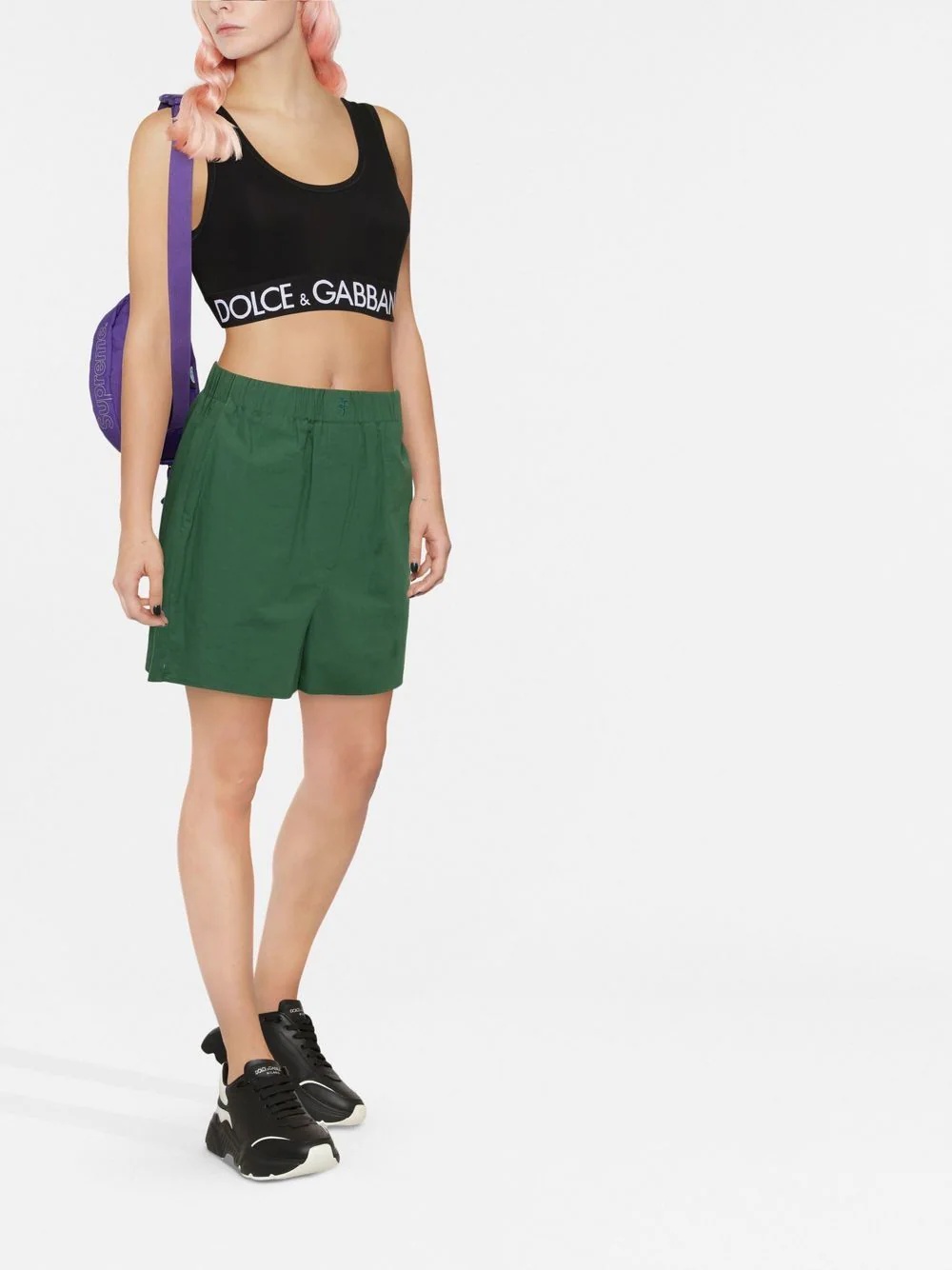 logo-band cropped tank top - 2