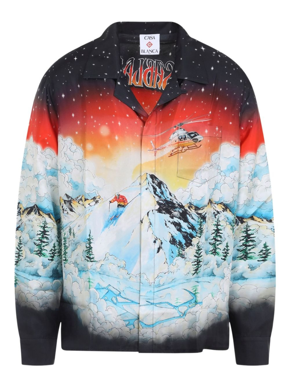 ski-scene silk shirt - 1