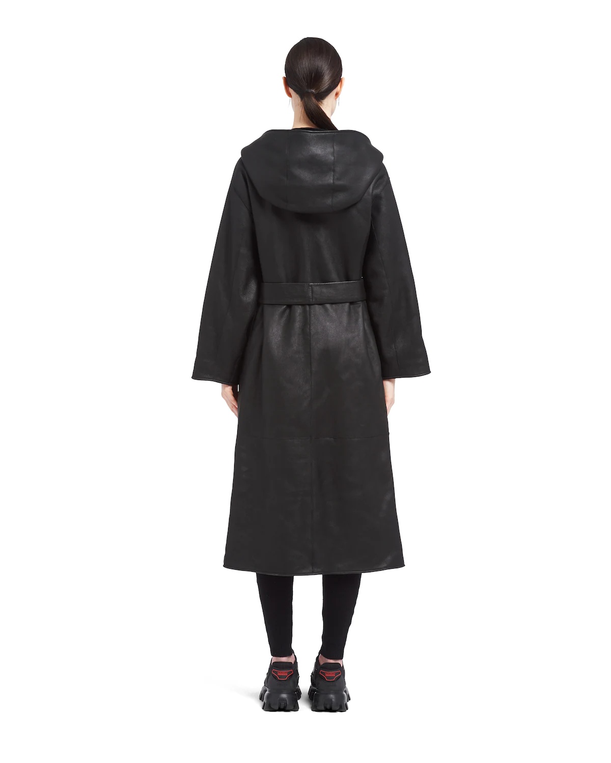 Reversible hooded shearling coat - 4