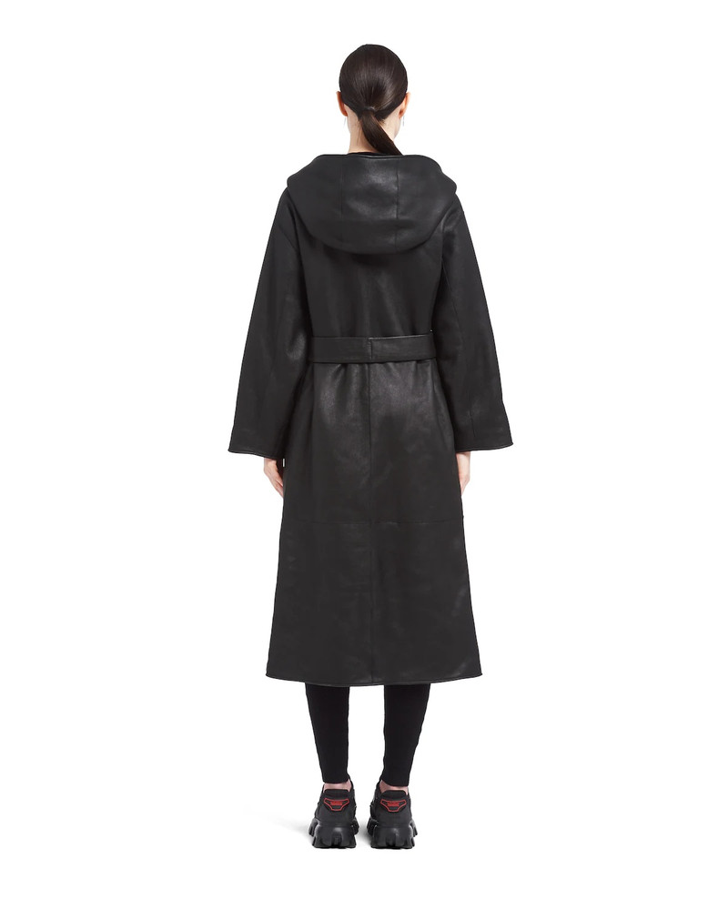 Reversible hooded shearling coat 4