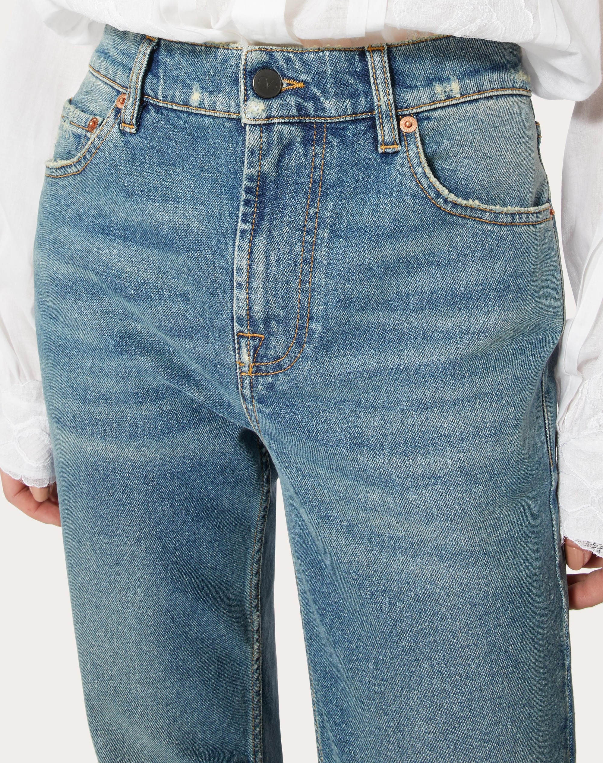 JEANS IN OLIVE WASHED DENIM - 5