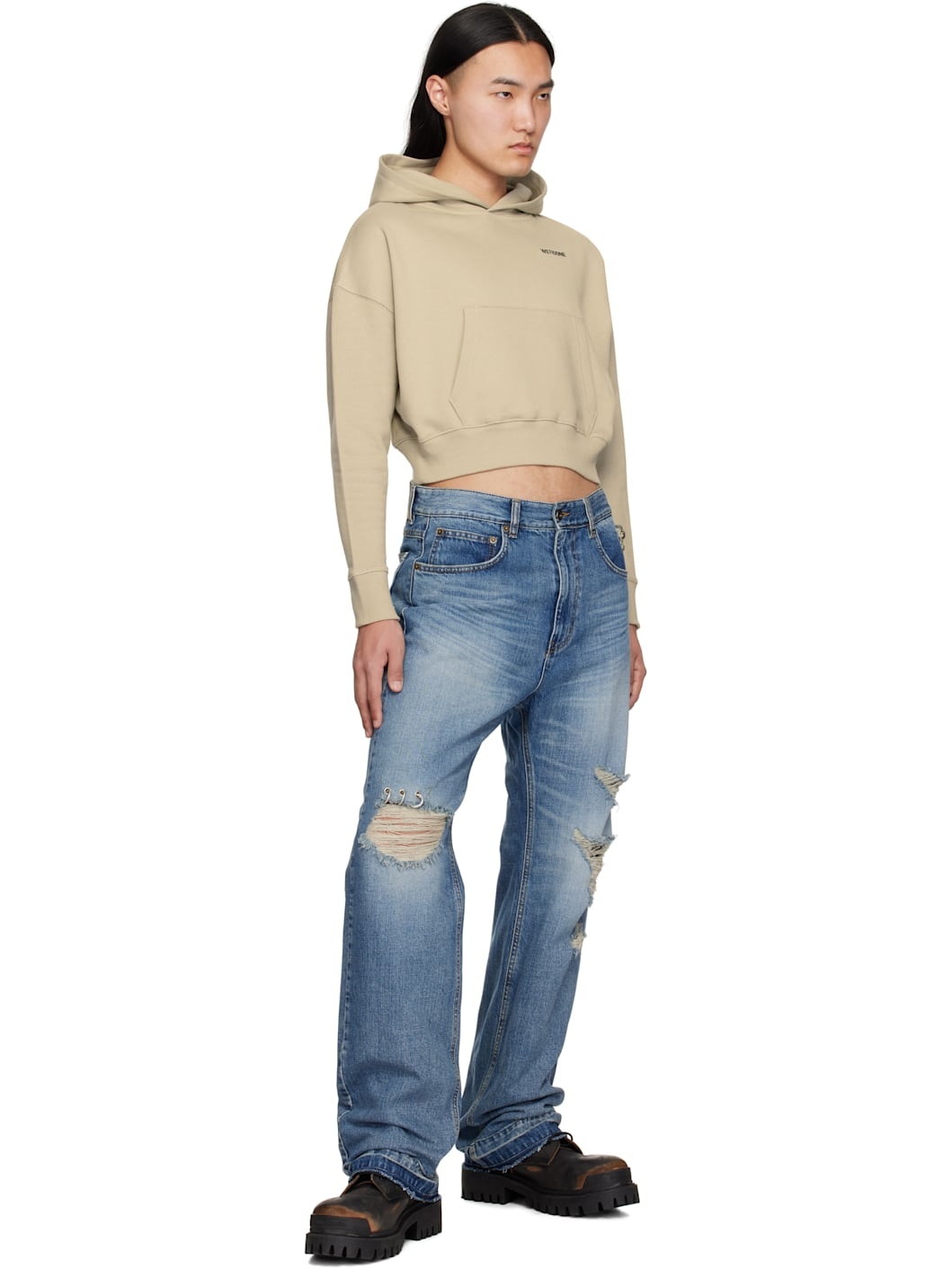 【関税込み】We11done ベージュ Teddy Twins スリーブ フーディ We11done Beige Teddy Twins Sleeve Hoodie | REVERSIBLE