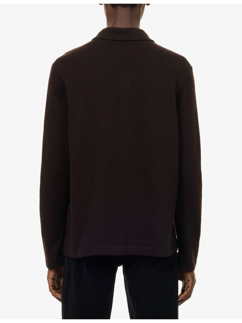 Winter Sunset Button-Up Cashmere-Blend Top 4