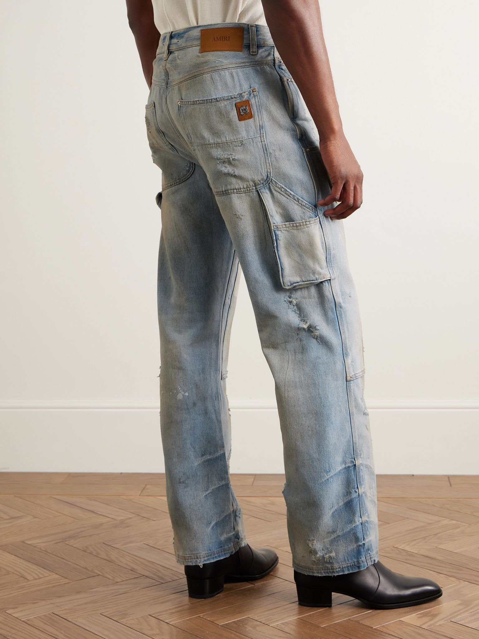 Carpenter Straight-Leg Distressed Jeans Blue - 4