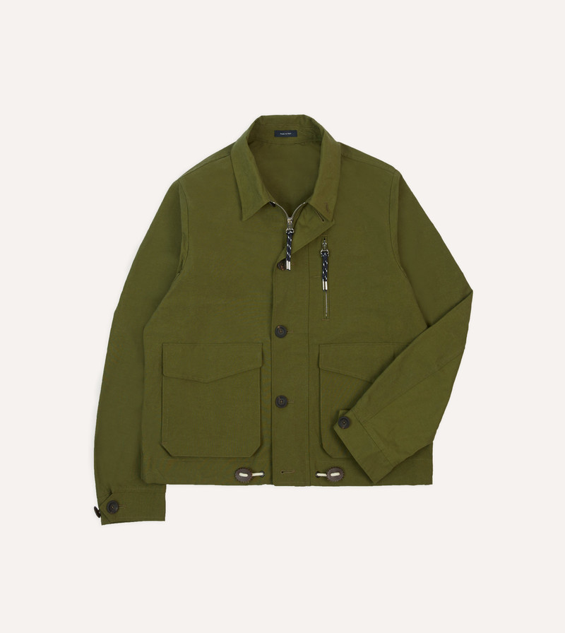 Olive Cotton Blouson Jacket 1