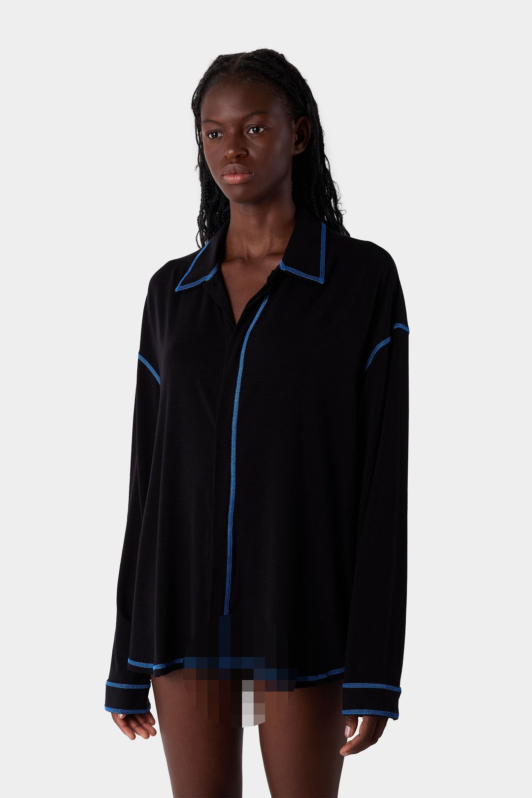 JERSEY OVER SHIRT / black - 3