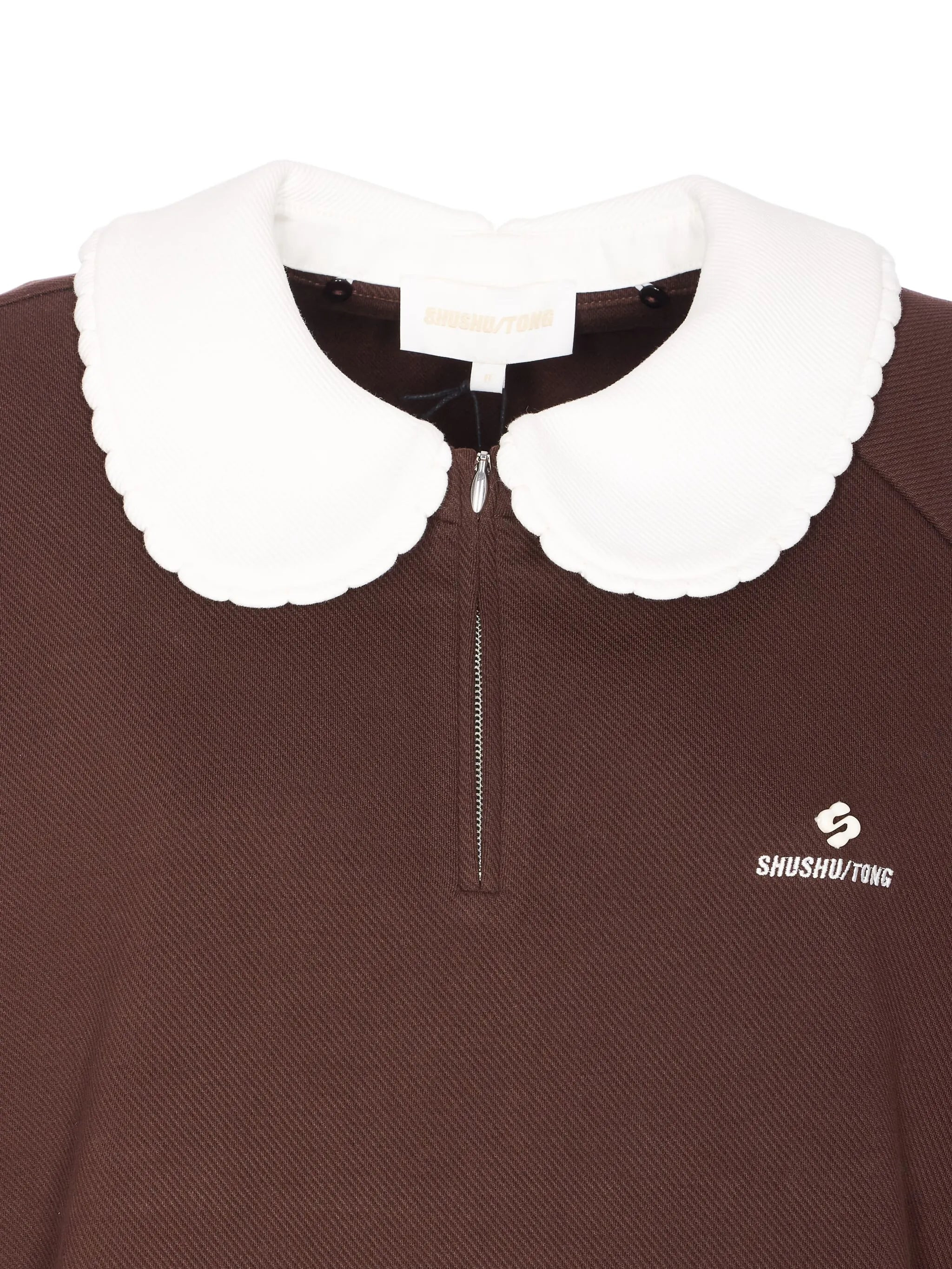 Shushu/tong Logo-embroidery Zip-collar Sweatshirt - 4