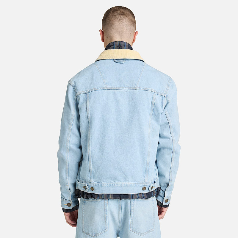 Corduroy Collared Denim Jacket 5