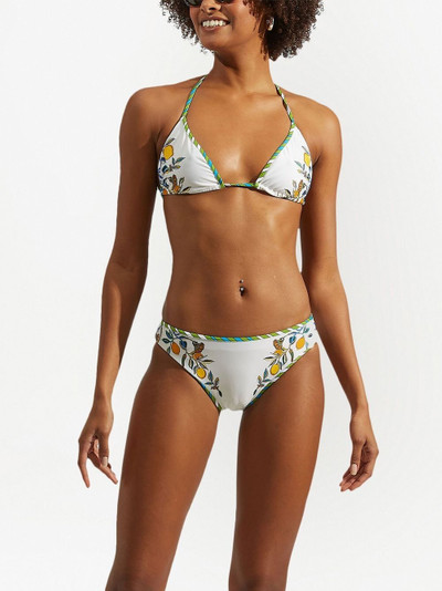 La DoubleJ floral-print halterneck bikini top outlook