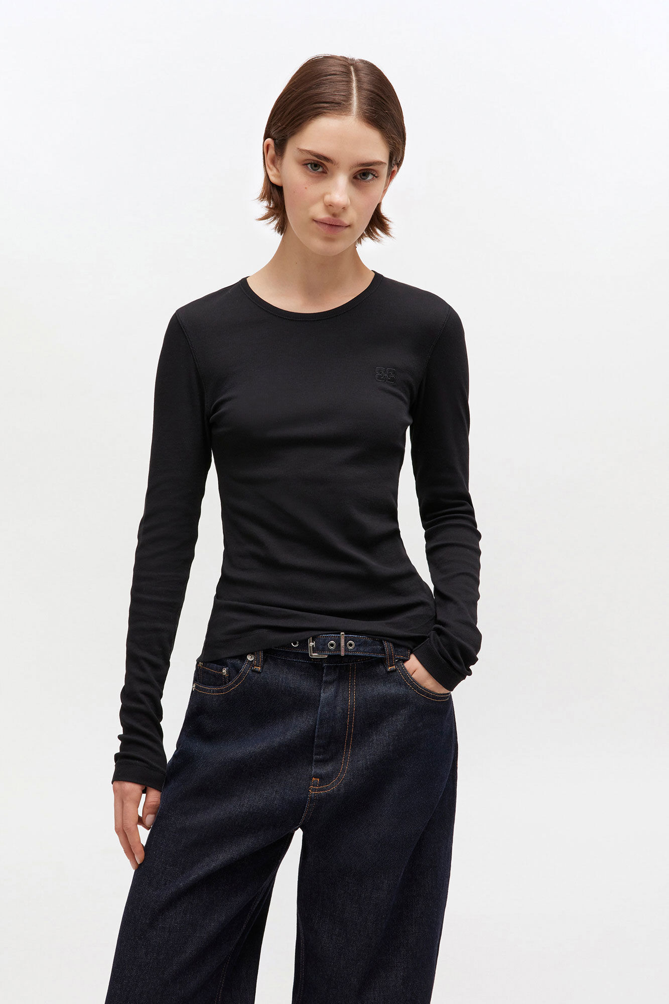 BLACK RIB LONG SLEEVE - 2