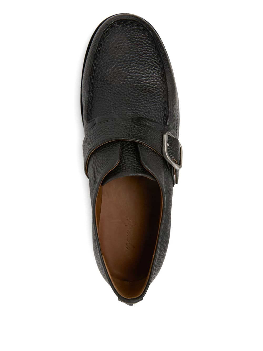 buckle-fastening leather monk shoes - 4