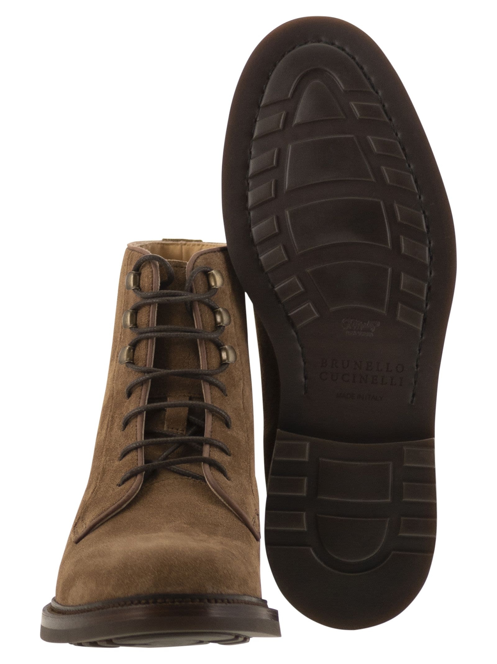 Brunello Cucinelli Men Suede Lace-Up Boot - 5