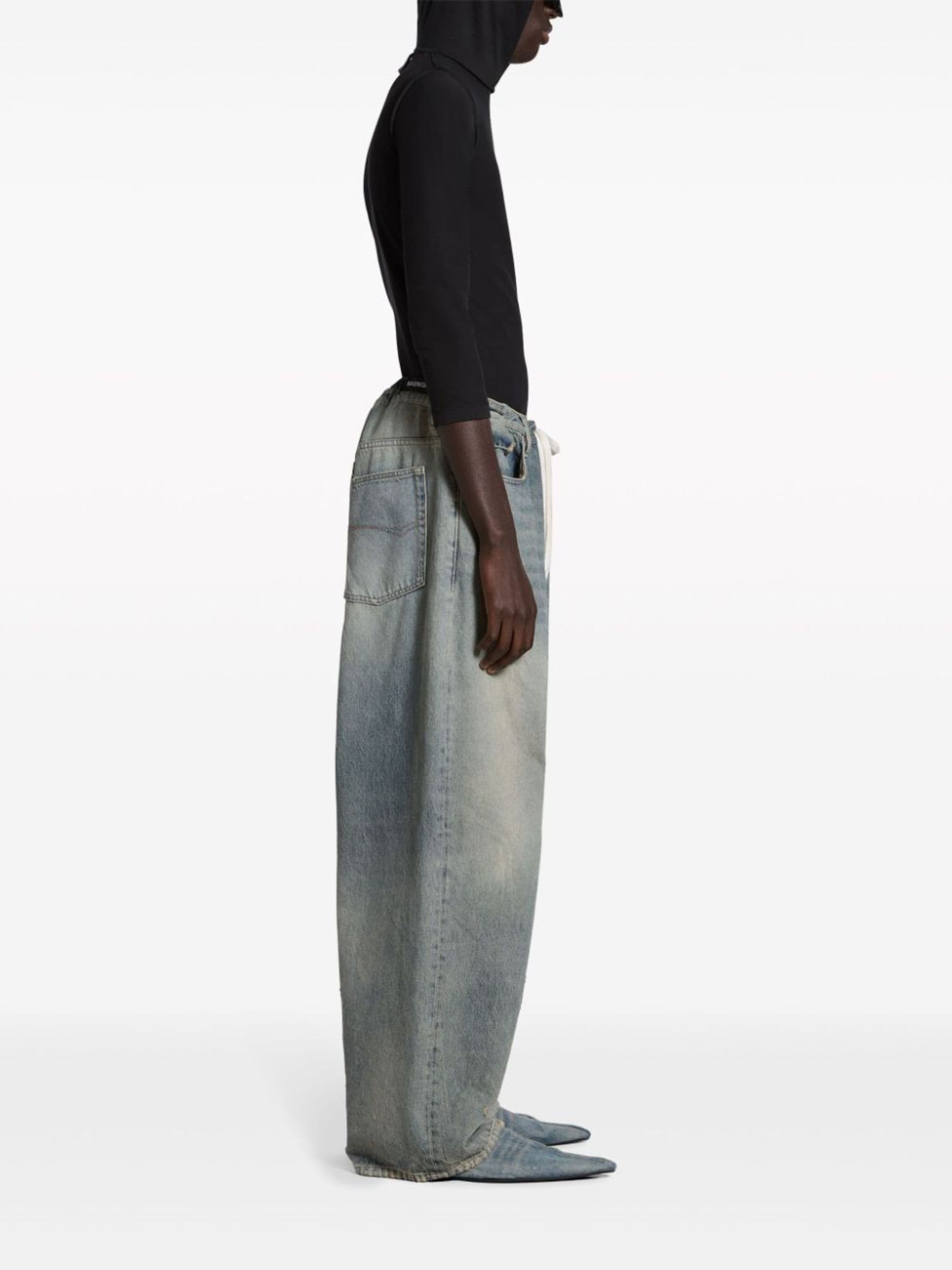 BALENCIAGA drawstring wide-leg jeans | REVERSIBLE
