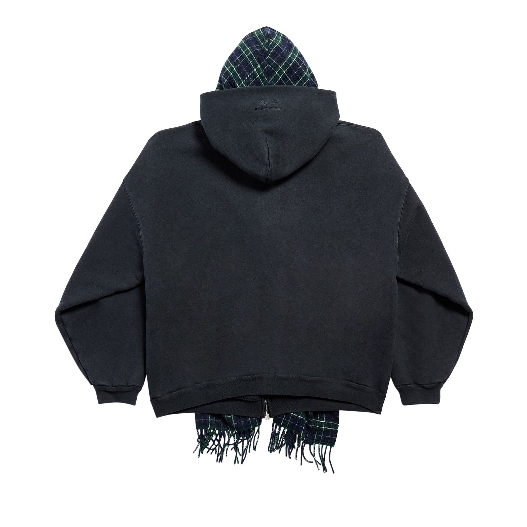 Balenciaga Scarf Zip-Up Hoodie 'Deep Blue/Black' - 2