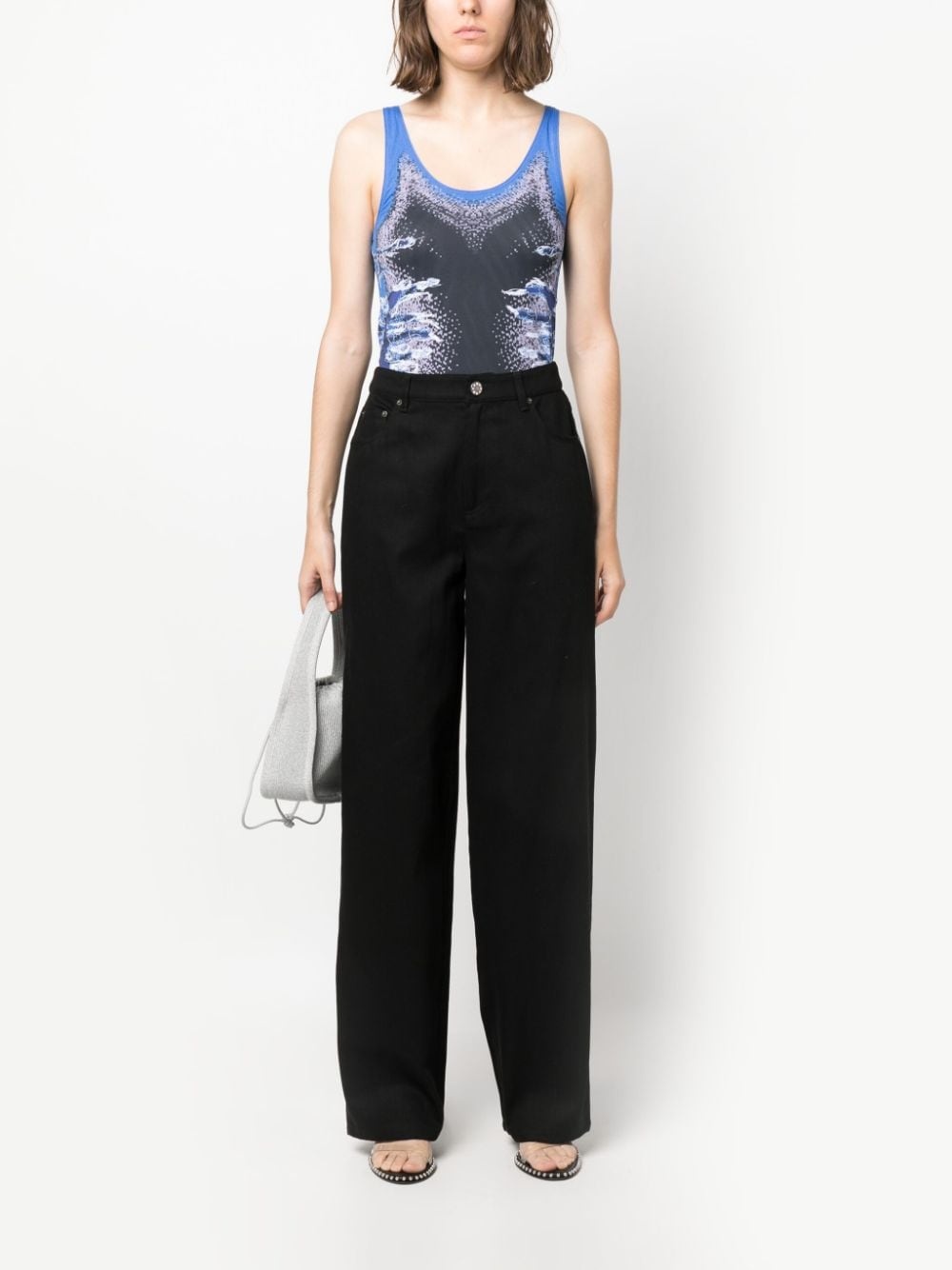 logo-embellished straight-leg jeans - 2