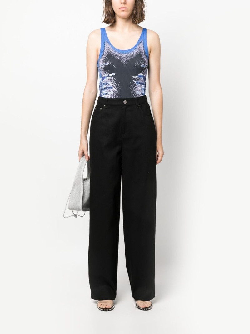 ROTATE logo-embellished straight-leg jeans outlook