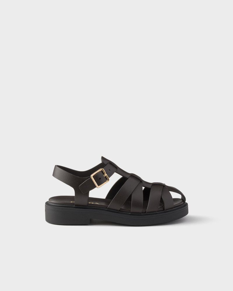 Prada Leather fisherman's sandals outlook