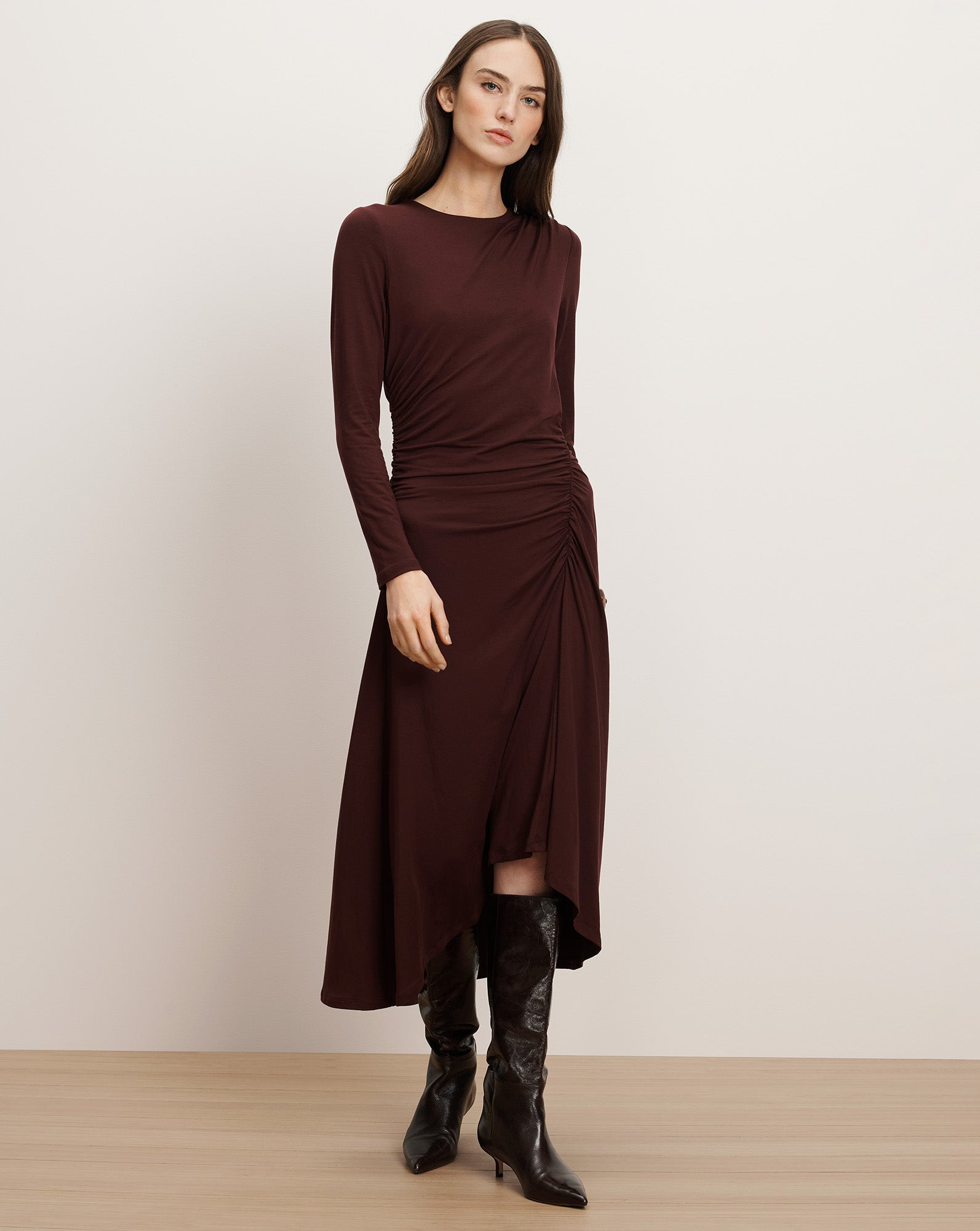 THEODORA RUCHED MIDI DRESS - 2