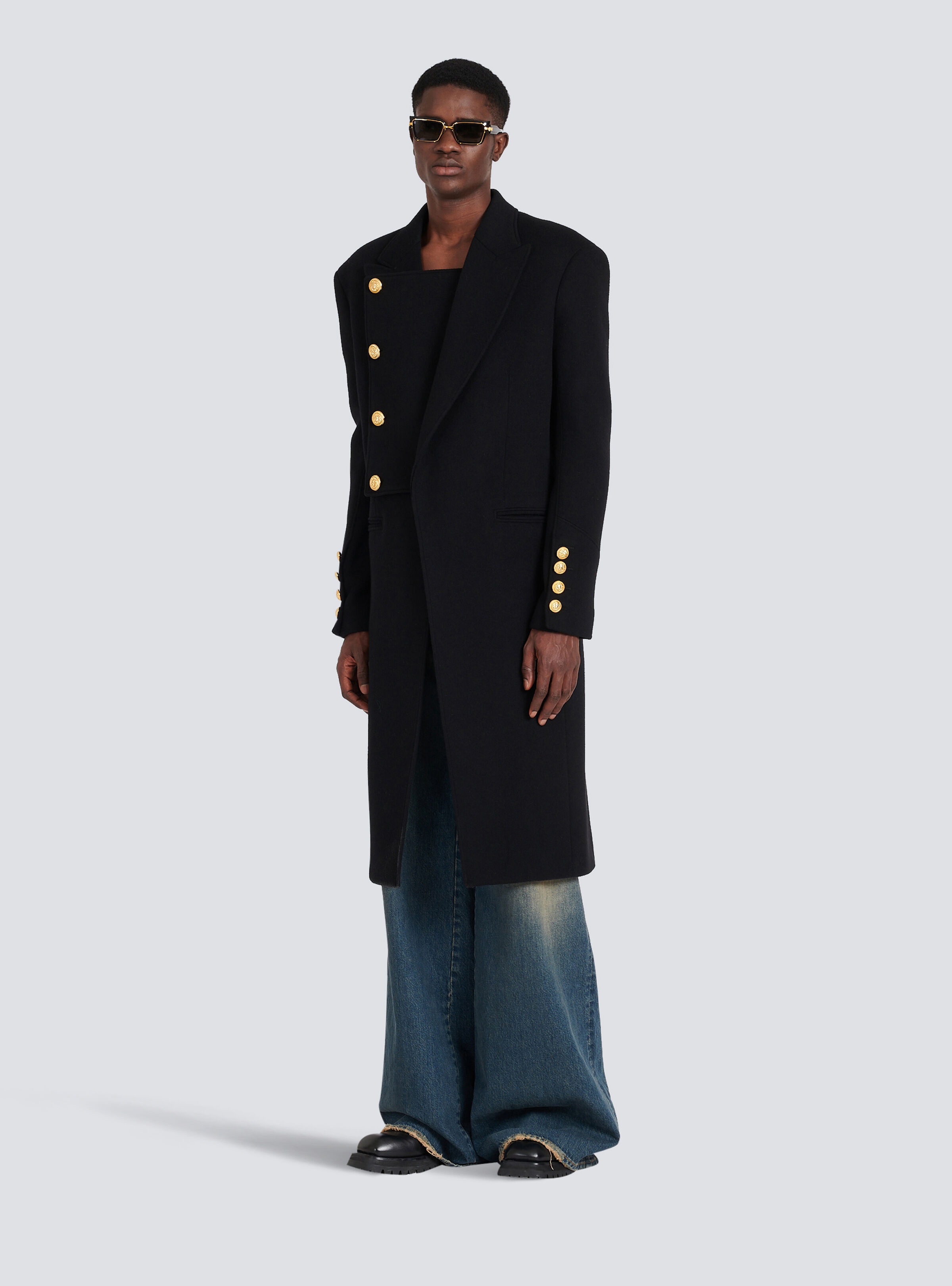 Unisex - Four-button wool coat with detachable inset jacket - 3