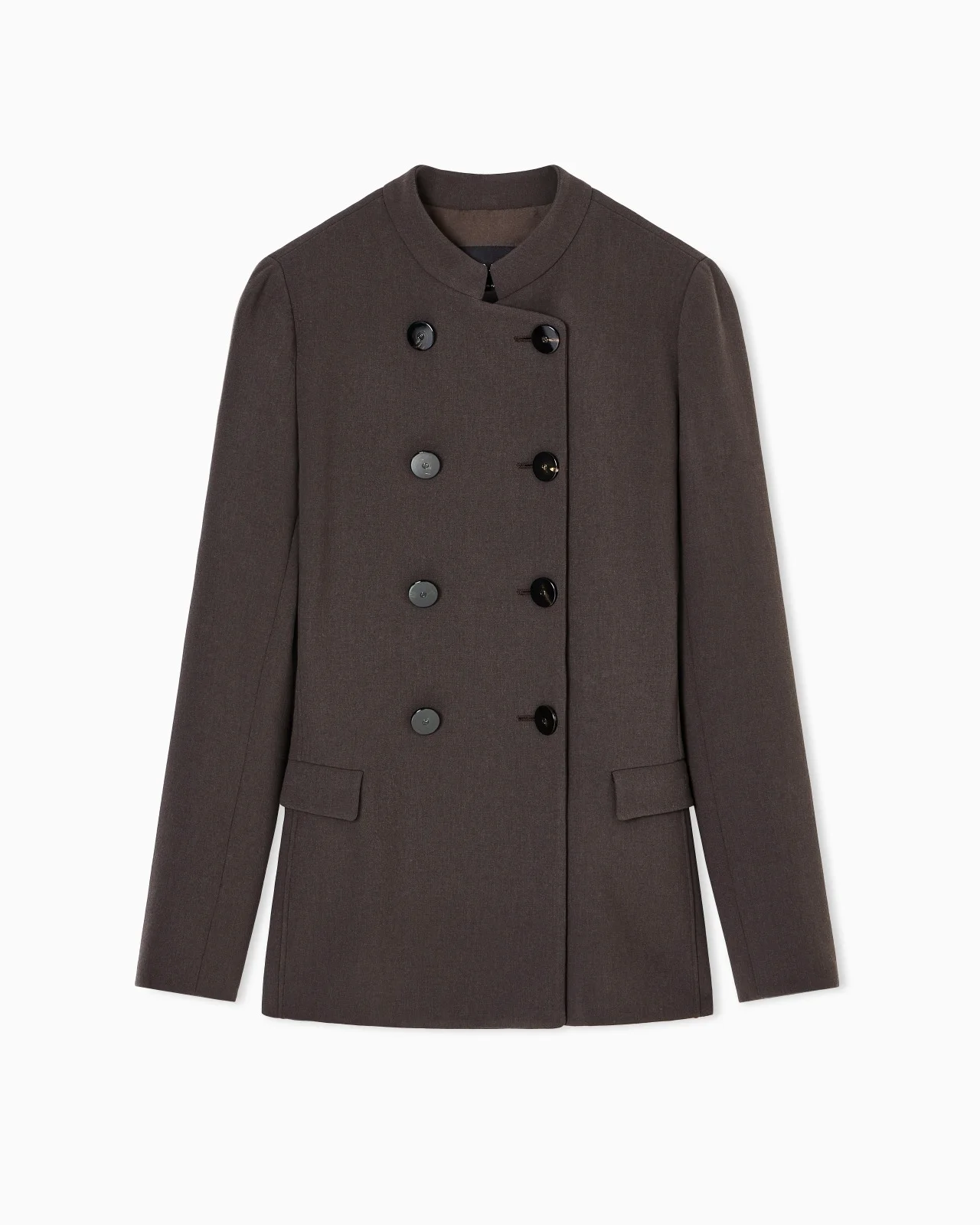 DOUBLE-BREASTED JACKET IN STRETCH VIRGIN WOOL - 1