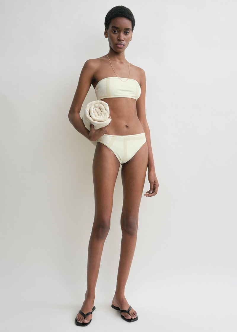 Totême Monogram strapless bikini top ecru/straw outlook