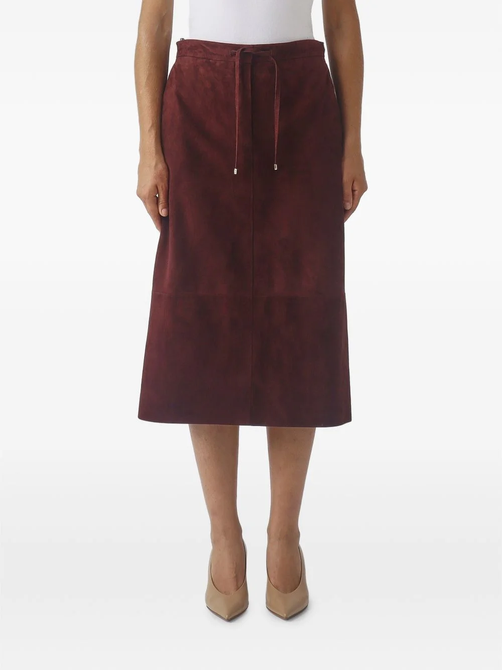 drawstring suede skirt - 1