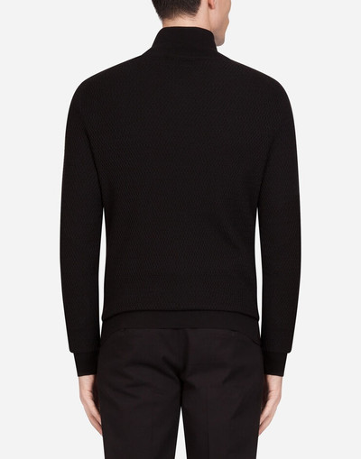 Dolce & Gabbana High neck wool sweater with patch outlook