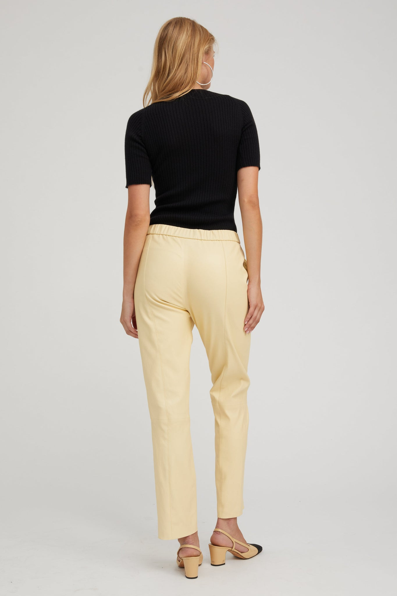BLACK CASHMERE MID SLEEVE CREWNECK - 5