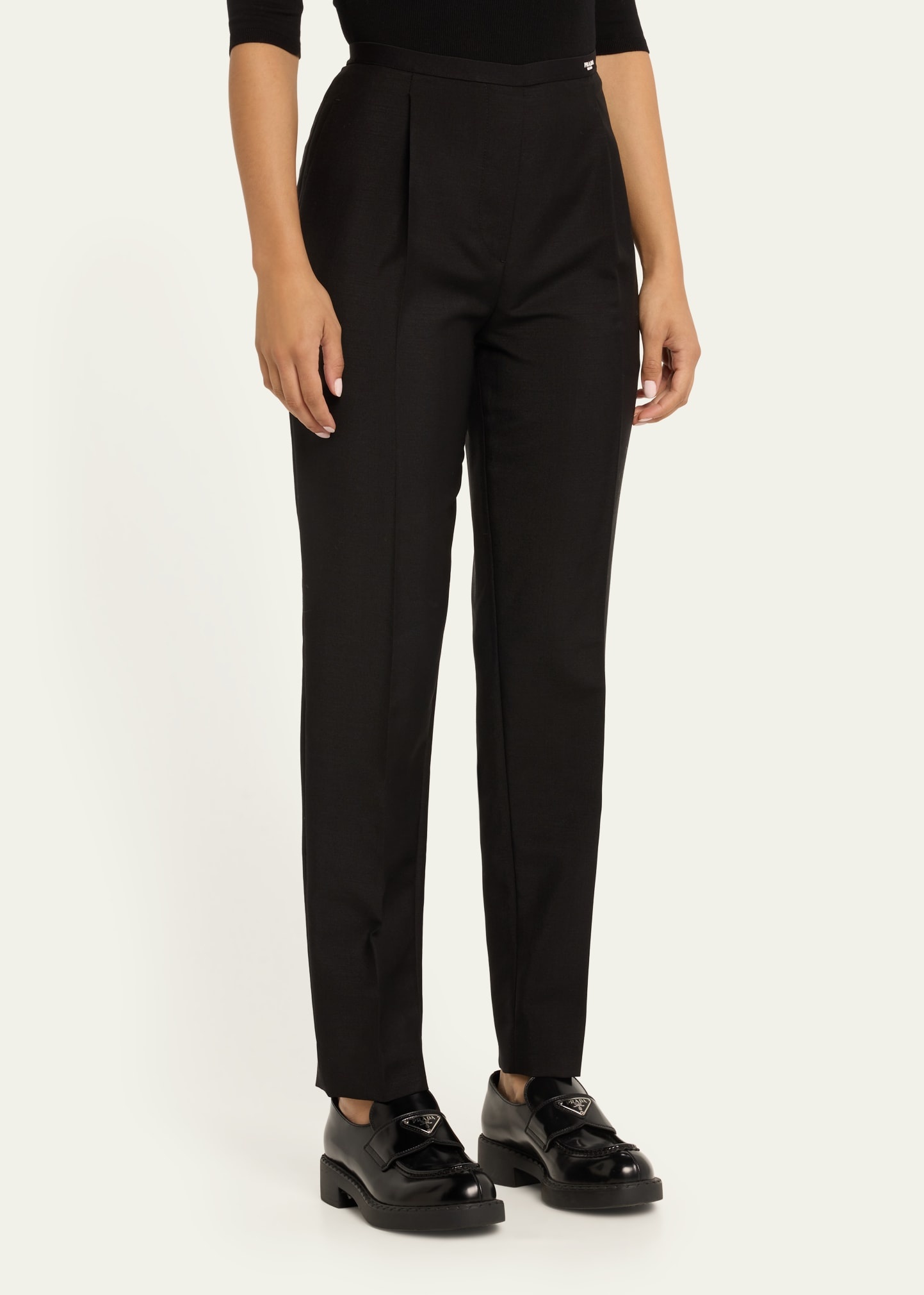 Kid Mohair Logo Tapered Trousers - 4