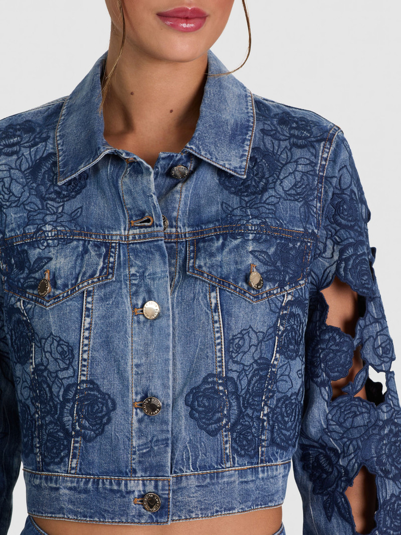 CHLOE LASER-CUT DENIM JACKET 5