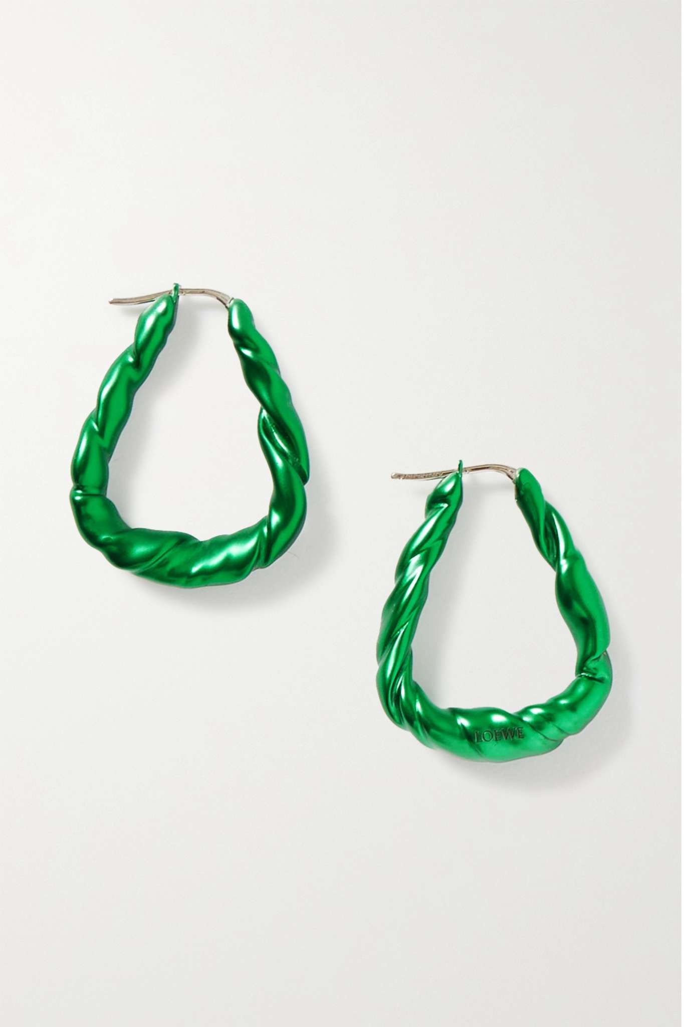 Nappa Twist silver hoop earrings - 1
