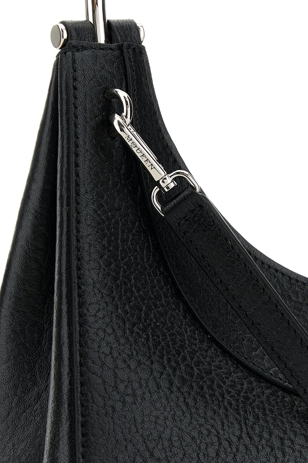 Black leather Cross-Bar handbag - 4
