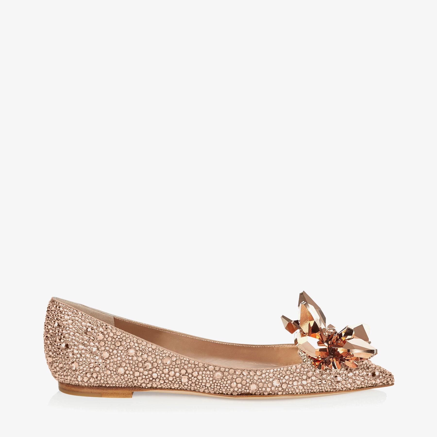 Attila
Rose Gold Crystal Covered Pointy Toe Flats - 1