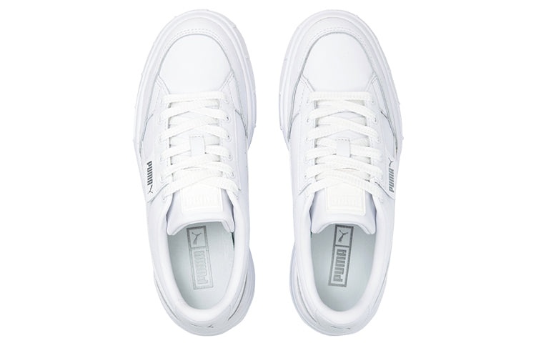 (WMNS) PUMA Mayze Stack Leather 'Triple White' 384412-01 - 3