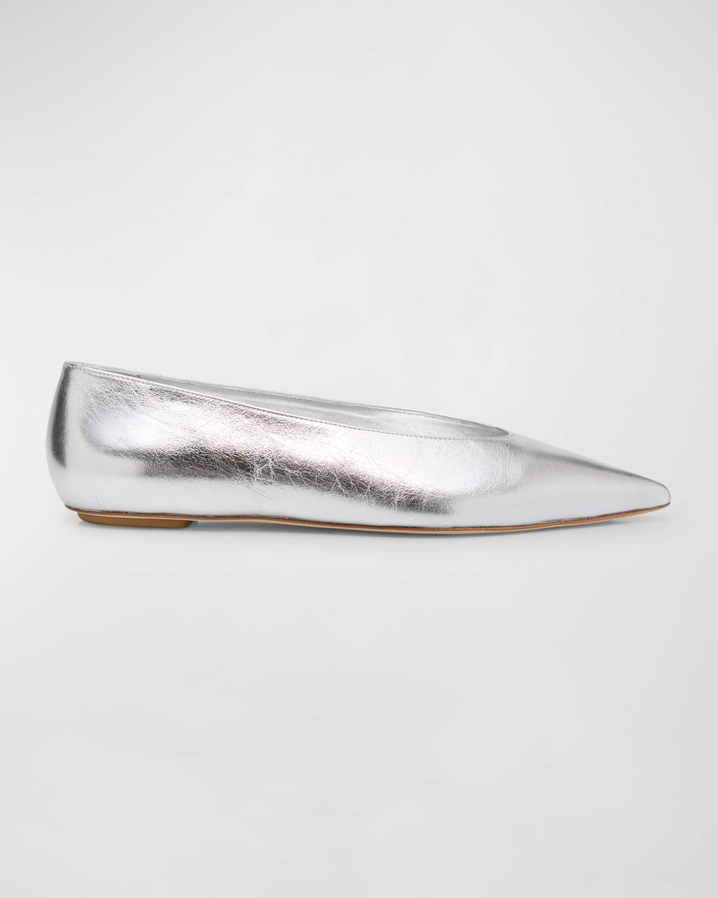 Lina Metallic Point-Toe Ballerina Flats - 1