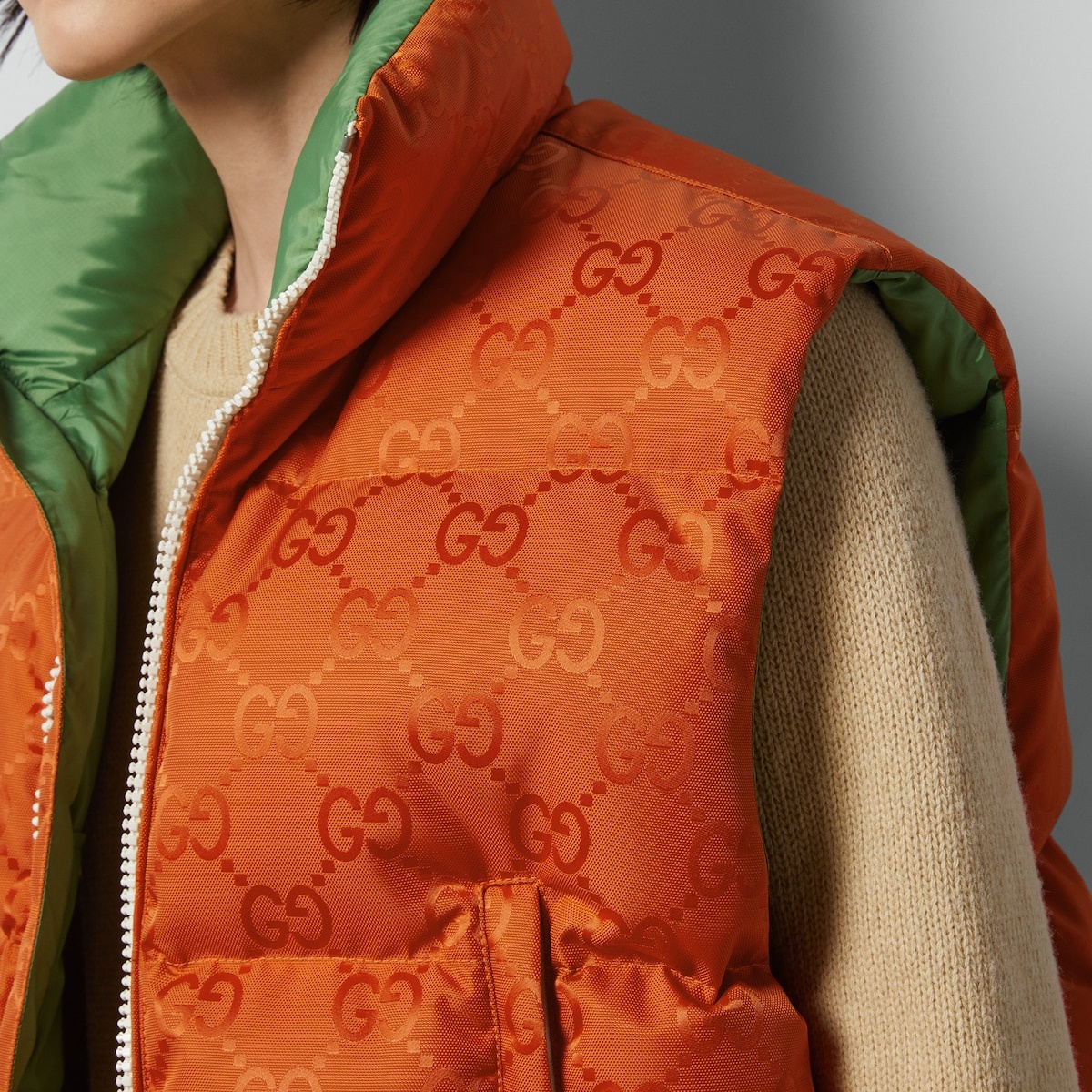 GG nylon padded vest - 3