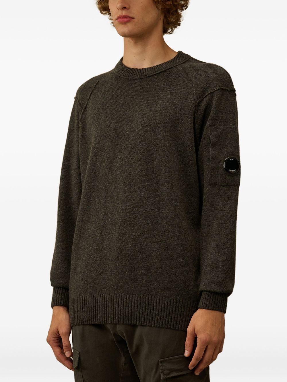 lens-detail crew-neck sweater - 3