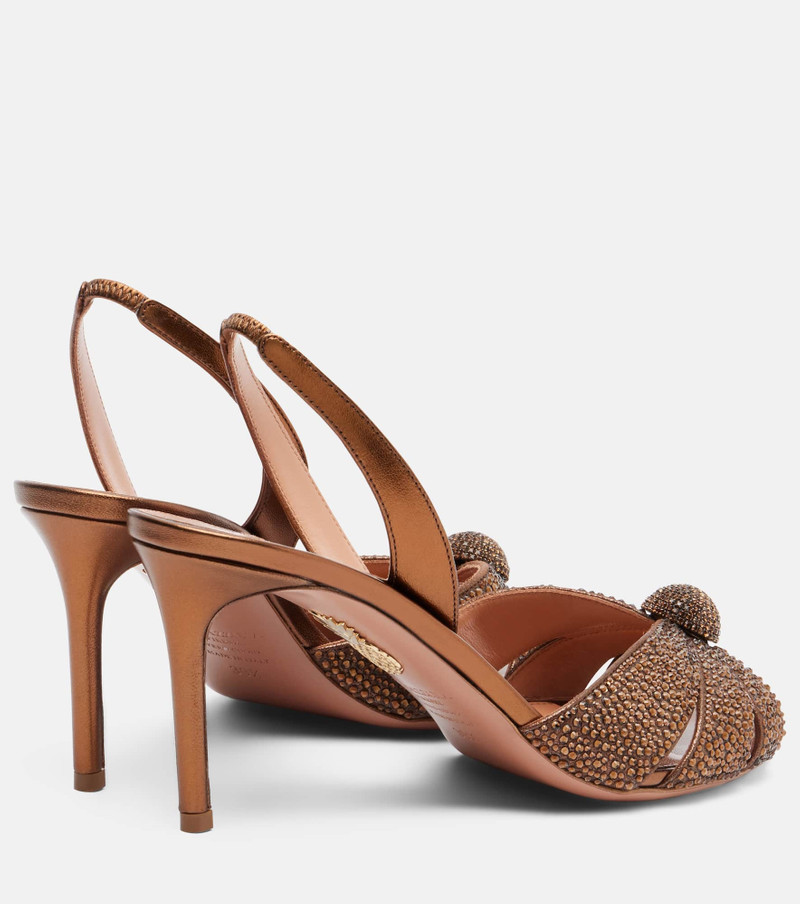 AQUAZZURA Italian Flirt 75 embellished leather sandals outlook