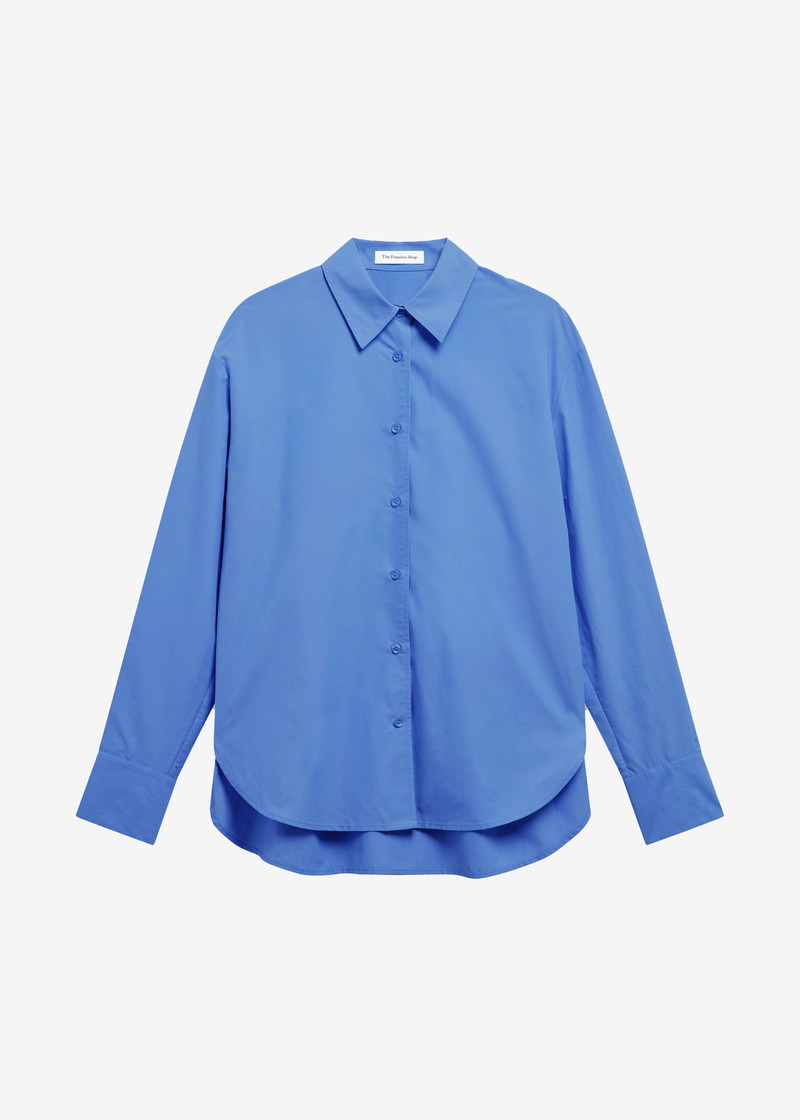Ornella Side Button-Up Shirt - Cobalt 1