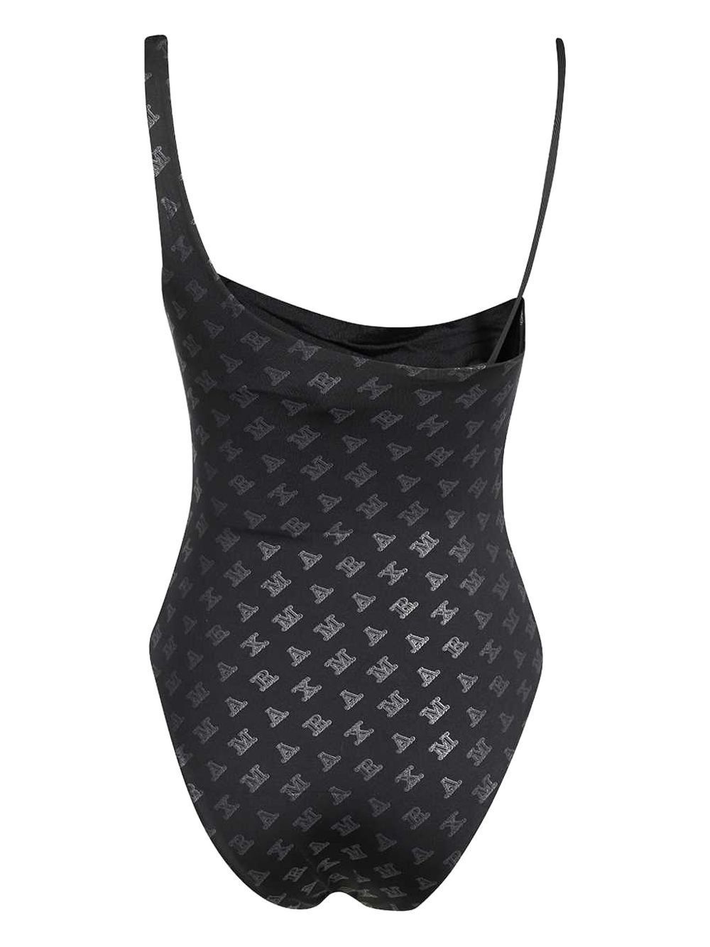logo-print one-shoulder swimsuit - 2