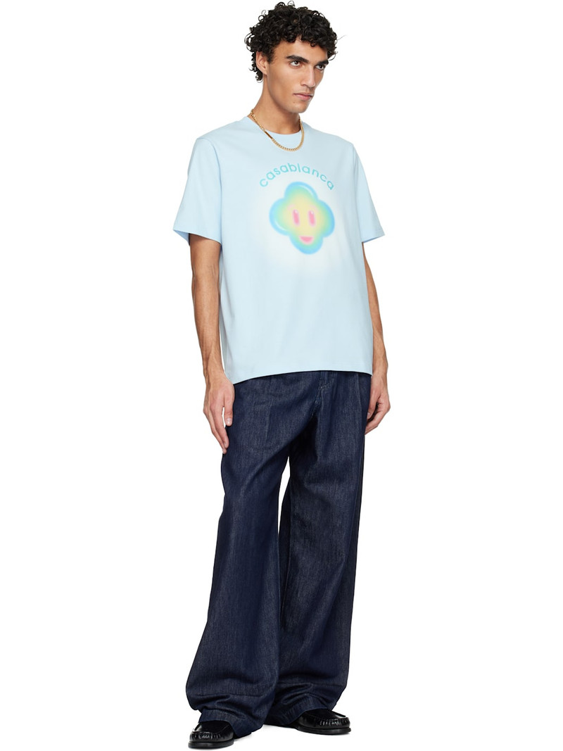 CASABLANCA Blue Airbrush Smiley Classic T-shirt outlook